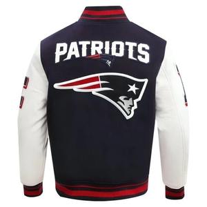 Veste universitaire en laine mélangée en gros, logo personnalisé brodé, veste de baseball, vêtement d'extérieur décontracté chaud, faible MOQ, expédition mondiale - Product Image 4