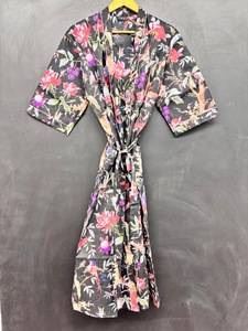 Bông Kimono áo choàng tắm chim in Motif Thổ Nhĩ Kỳ Cardigan quần áo ngủ Mặc Áo Choàng cho mùa hè bãi biển mặc cho phụ nữ - Product Image 5