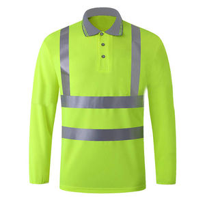 Hi Vis Polo de manga larga Reflectante Amarillo Naranja Logotipo personalizado Camiseta de seguridad - Product Image 6