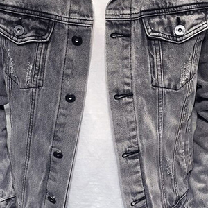 Vestes en jean bleu avec broderie personnalisée pour hommes Vestes en jean pour hommes de taille plus - Product Image 6