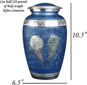 Blue Angel Wings Urne funéraire funéraire Sac en velours et personnalisation (bleu royal grand) - Product Image 3