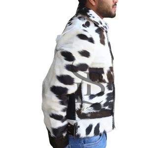 Chaqueta de piel de vaca para hombre, chaqueta de piel de vaca regular de manga larga, para exteriores, novedad - Product Image 2