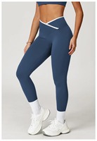 Leggings Deportivos Personalizados al por Mayor para Mujer, con Bolsillo, Cintura Media, Costuras Visibles, Transpirables, Antibacterianos, de Algodón/Bambú