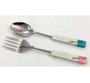 Juego de Cubiertos para Ensalada de Acero Inoxidable 100% Puro, Diseño Único, Juego de Cubiertos de Metal para Restaurante y Hotel, Cubiertos Útiles - Product Image 5