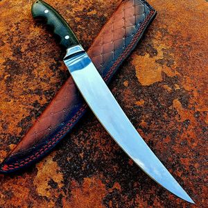 Couteau à filet en acier inoxydable personnalisé fait à la main de haute qualité avec revêtement en cuir - Product Image 4