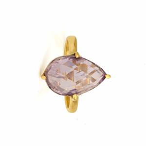 Anillo de amatista personalizado Rosa chapado en oro, 18K, Plata de Ley 925, creativo, hecho a mano, ajuste de punta, regalo, fabricación de joyas - Product Image 4