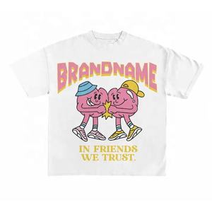 Impresión gráfica personalizada Y2K Streetwear moda camiseta para hombres ropa de verano 100% algodón gota hombro recortado hombres camiseta - Product Image 5