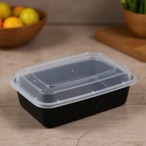 Contenitore per Alimenti in Plastica PP Classico Rettangolare da 16oz, Impilabile, Usa e Getta, Adatto al Microonde, con Coperchi in Plastica - Product Image 3
