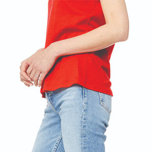 Camiseta de algodón ajustada para mujer, camisetas con cuello redondo, Jersey de punto, ropa cómoda para el día a día, camisetas de diseño personalizado - Product Image 5