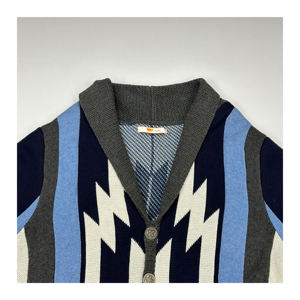 เสื้อคาร์ดิแกนคอวีสำหรับผู้ชาย, เสื้อสเวตเตอร์ถักแขนยาวผ้าฝ้าย100% สำหรับฤดูใบไม้ร่วง - Product Image 3