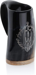 Tasses en corne de style artisanal Tasses en corne à boire naturelles Viking Cadeaux pour les fêtes par l'artisanat en croissant - Product Image 3