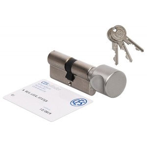 Cilindro CES PSM 40K/55 con Pomo, níquel, certificado clase 6.D, 3 Llaves dentadas - Product Image 1