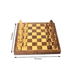 Tablero de Ajedrez de madera plegable de 16 pulgadas hecho a mano para jugar en verano, para juegos infantiles en todas las estaciones - Product Image 1