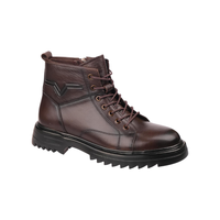 Bottes Chelsea classiques pour hommes 6373 en cuir véritable, à lacets, antidérapantes, imperméables, respirantes, pour l'automne et l'hiver, décontractées, pour la marche