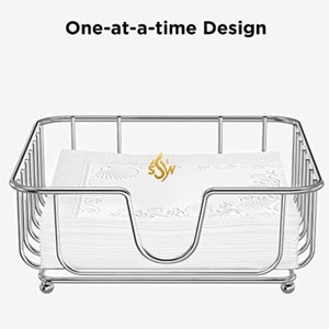 Porte-serviettes décoratif Fabrication d'acier inoxydable Argent poli Porte-serviettes Articles de cuisine Mouchoirs de comptoir de mariage - Product Image 3