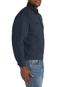 Custom Design Embroidered Canvas Work <b>Jacket</b> Full Zip up Breathable Casual Vintage Washed <b>Denim</b> Working Wear <b>For</b> <b>Men</b> - Product Image 4