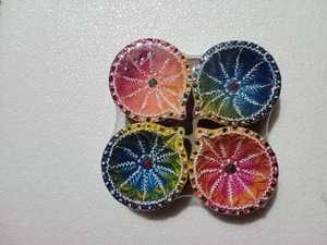 โคมไฟดินดิวาลีทาสีด้วยมืองานตามสั่งดินเหนียวธรรมชาติสำหรับตกแต่งบ้านและงานรื่นเริง - Product Image 4