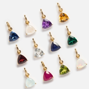 Topaze bleue pendentif breloque en argent Sterling 925 plaqué or réglage de broche, Triangle coupe décembre pierre de naissance bijoux pour femmes - Product Image 6