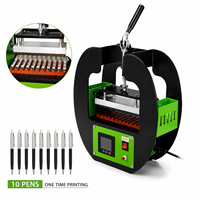 Presse à chaud pour stylos haute efficacité, 10 stylos par cycle, équipement d'impression par sublimation de logo personnalisé pour le bricolage et les petites entreprises