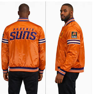 Chaquetas Bomber Unisex de Satén de Seda 100% Estilo Nuevo, Chaqueta Bomber de Satén Informal de Invierno para Hombre a la Moda al por Mayor - Product Image 2