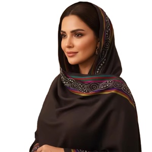 AHE 2025 Best Customized Design Women's Pashmina Shawl High Quality <b>Black</b> Paisley <b>Scarf</b> Durable Lightweight Windproof Daily Life - Product Image 1