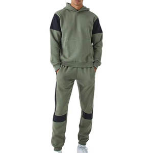 Ensemble de survêtement pour homme OEM, uni, surdimensionné, pull-over, blanc, 100% coton, molleton, lavé à l'acide, survêtement pour homme, survêtements pour homme, personnalisé - Product Image 1