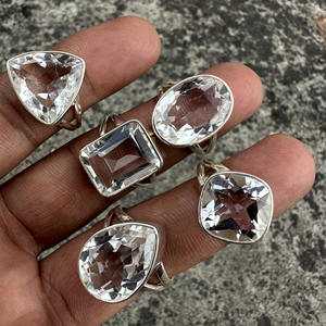 Elegant Handmade 925 Sterling Silver <b>Ring</b> with Natural <b>Crystal</b> Clear Quartz Gemstone Unique Handcrafted <b>Crystal</b> <b>Rings</b> - Product Image 6