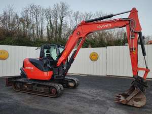 รถขุดขนาดเล็กมือสอง Kubota U55-5 5 ตัน สภาพดีเยี่ยม นำเข้าจากญี่ปุ่น รถขุดขนาดเล็ก 5.5 ตัน รุ่น U55 แบบ Zero Tail Bagger - Product Image 2