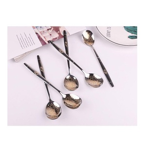 Modern Luxurious Metal Dessert Scoop <b>small</b> Head Mini Silver Gold Stainless Steel Coffee Spoon - Product Image 1