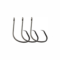 LIVERFORT INDUSTRIES High Carbon Edelstahl Roter Angelhaken Offset Haken Kahle Angelhaken Süßwasser für Wels, Thunfisch, Karpfen