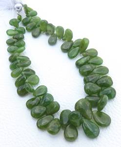 ลูกปัดเรียบ vesuvianite สีเขียว130cts อัญมณีธรรมชาติ8.5 'สแตรนด์ลูกแพร์ขนาด7-12.5มม. อัญมณีหลวมสีเขียวอัญมณีหลวม - Product Image 6