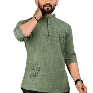 Estilo tradicional/fusión Hombres Niños Fiesta corta Kurta Ajuste regular Material personalizado - Product Image 1