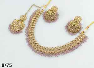 <b>Indian</b> Traditional and Fashionable Gold Plated & Round Choker Necklace <b>Set</b> With Jumkha Earring & Maagtika Necklace <b>Set</b> for Women - Product Image 3