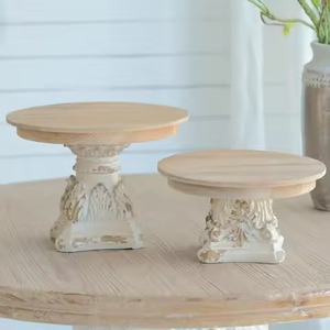 Support à gâteau élégant en bois et métal noir parfait pour le service de dessert d'anniversaire de mariage ou comme pièce maîtresse de décoration intérieure élégante - Product Image 3