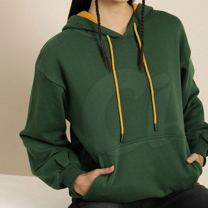 เสื้อฮู้ดผู้หญิงสีทึบมีสไตล์ - Product Image 4