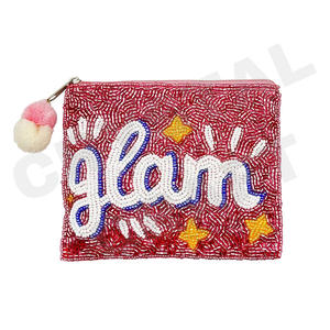 Aperol Spritz Coin Pouch Cartera con cuentas de semillas personalizada Beautiful Mum's Gift-Diseño de corazones para niñas - Product Image 3