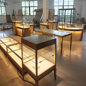 Tủ trưng bày đồng hồ trang sức cao cấp có đèn LED, mặt kính vàng, thiết kế nội thất cửa hàng trang sức, <span class=keywords><strong>logo</strong></span> tùy chỉnh - Product Image 4