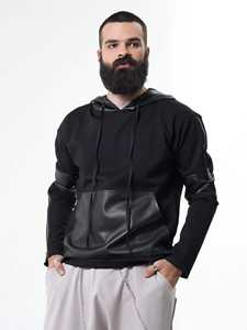 Chaqueta cortavientos de gran tamaño con capucha de cuero de oveja para hombre, Jersey holgado y holgado, con logotipo en la parte delantera, temporada de posición - Product Image 2