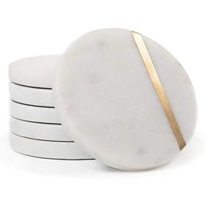 Trending <b>Marble</b> <b>coaster</b> with Round Shape for Home & Kitchen Good Quality Brass & <b>Marble</b> Drinking <b>Coasters</b> Manufacture Wholesale - Product Image 6