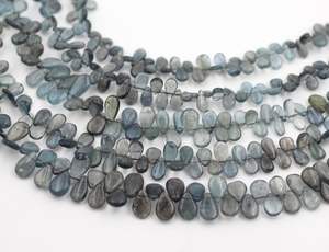 Handmade 8-Inch Smooth Teardrop Pear Shape <b>Beads</b> Unique and Elegant Natural Moss Aquamarine <b>Stone</b> <b>Beads</b> - Product Image 4