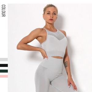 High Quality Sexy Yoga Set Seamless Activewear Yoga <b>Leggings</b> for Women Custom Logo Seamless Gym Fitness Set - Product Image 5