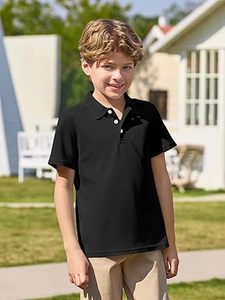 100% algodón hecho personalizado en blanco liso Color negro niños Polo camisetas niños ropa media manga transpirable niños Polo camisa - Product Image 4