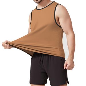 Camiseta deportiva sin mangas de malla de algodón 100% para hombre con cuello redondo, camiseta sin mangas ajustada para hombre, envío DDP - Product Image 3