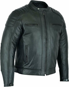 Promotion Veste en cuir ajustée pour hommes Noir Haute qualité Hiver OEM Service Front Logo Casual - Product Image 2