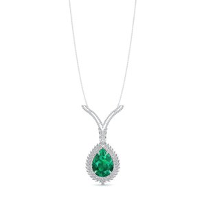 REYES, joyería al por mayor, colgantes de moissanita de Plata de Ley 925, corte de pera perfecto, joyería de piedras preciosas esmeralda de 40 quilates - Product Image 1