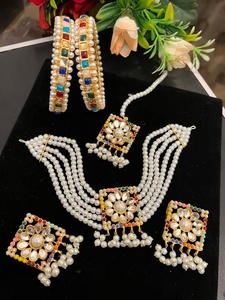 Wholesale Bridal Jewelry Designs Gold Plated CZ Zircon Choker Necklaces <b>Set</b> for Women Choker - Product Image 4