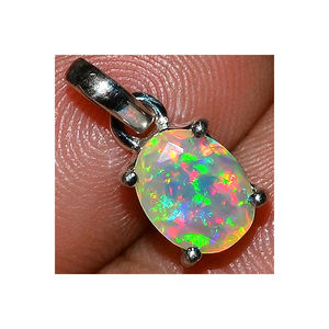 Joyería de Plata de Ley 925 única, colgante de ópalo etíope, ajuste de punta, forma de lágrima, dijes de ópalo blanco azul, joyería colgante - Product Image 2