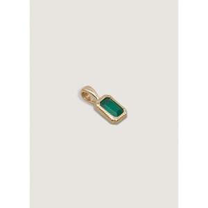 Lyra <b>Emerald</b> Cut <b>Pendant</b> with Ruby Rhodium Plated White Gold & Rose Gold Bezel Set Religious Charm - Product Image 3
