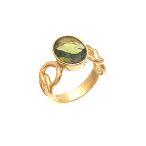 แหวนพลอยเพอริโดชุบทองเงินสเตอร์ลิง925แข็งดีไซน์คลาสสิกคุณภาพสูง - Product Image 1