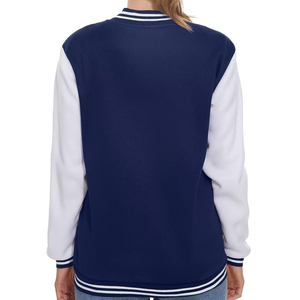 Vestes pour femmes personnalisées Veste universitaire en polyester à col ras du cou et à boutons recouverts de laine et de coton de haute qualité - Product Image 3